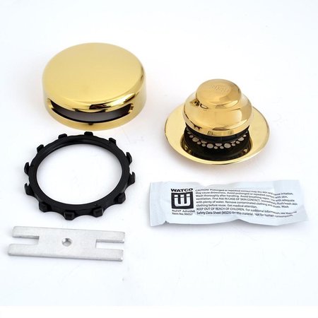 WATCO Univ. NuFit Foot Act. Bath Stopper w-Grid Strain, Innovator Overflow and Silicone, Brass 948700-FA-PB-G